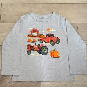 The Children's Place Gray Farm Graphic Long Sleeve Tee